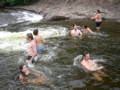 Swimming at
 Waterfall