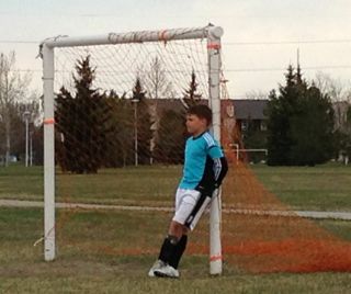 Soccer under rain