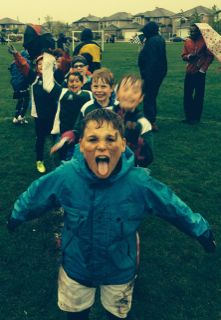 Soccer under rain