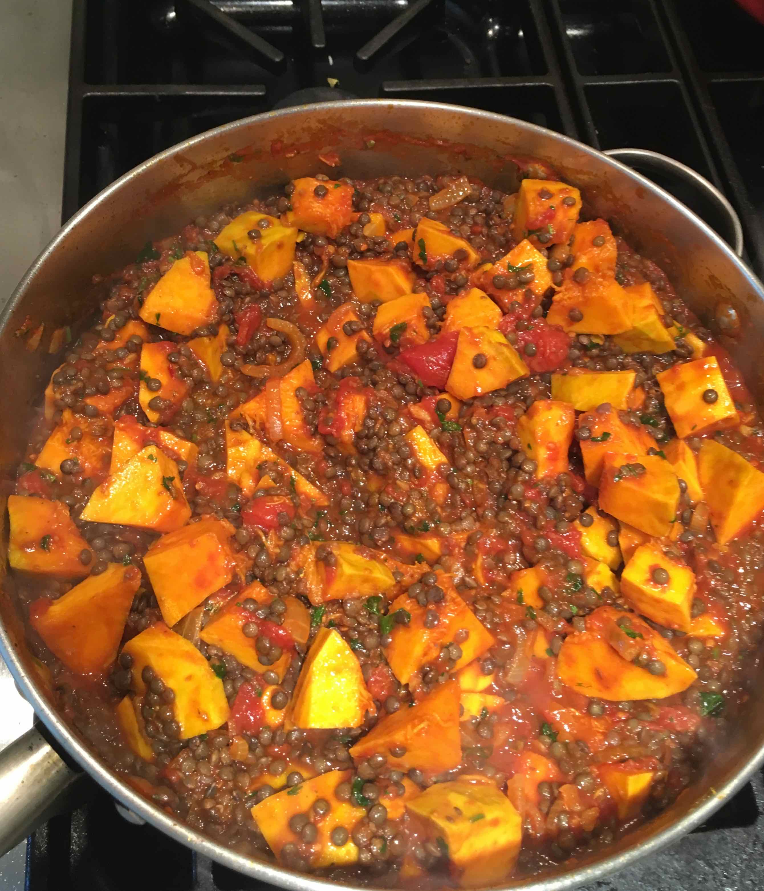 Squash and Lentils with Harissa