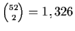 ${52\choose2} = 1,326$