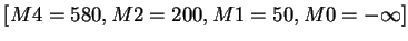 $[M4=580, M2=200, M1=50, M0=-\infty]$