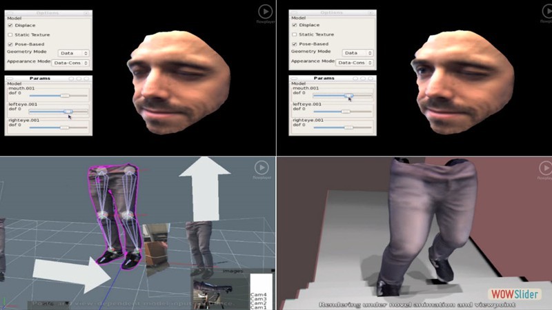 Image-based Capture and Modeling of Dynamic Human Motion and Appearance
