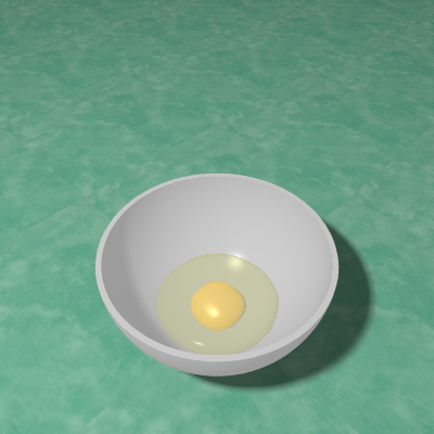 egg after falling into a bowl