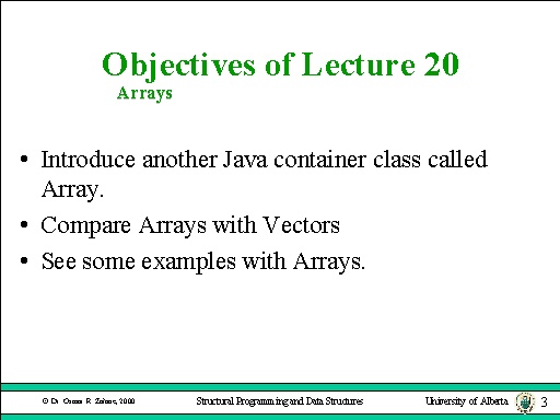 Objectives of Lecture 20