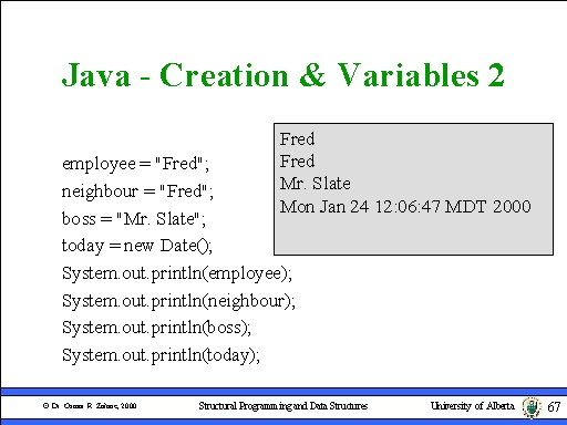 Java - Creation & Variables 2