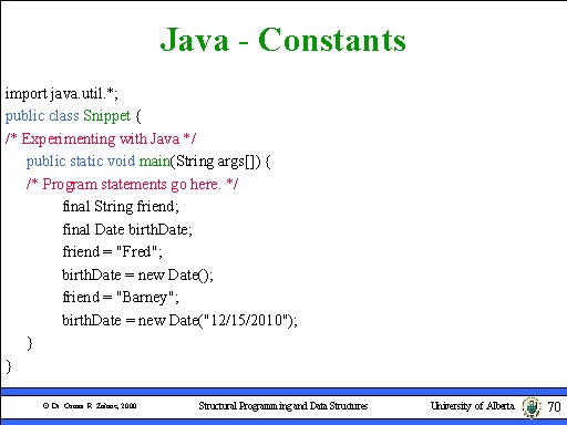 Java Constants