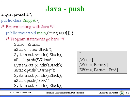 Java - push
