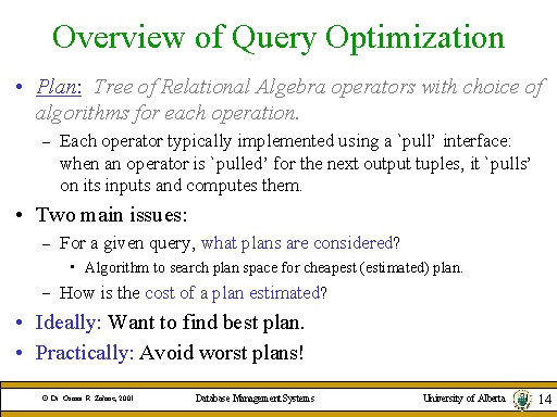 Overview Of Query Optimization