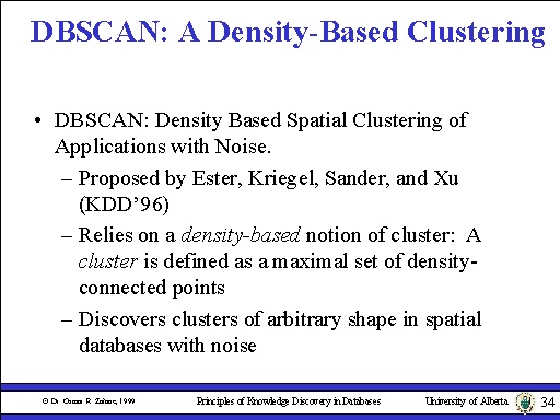 DBSCAN: A Density-Based Clustering